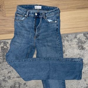 Zara slit flare jean